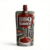Sachet souple personnalisé Doypack avec bec verseur pour sauces grillades et mayonnaise, qualité alimentaire