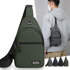 Bolso de Pecho para Hombre S-Agait con Revestimiento de PU, Impermeable, en Gris, Negro, Verde Militar, Azul Oscuro, Color Sólido, para Uso Diario, Deportes al Aire Libre - Product Image 3