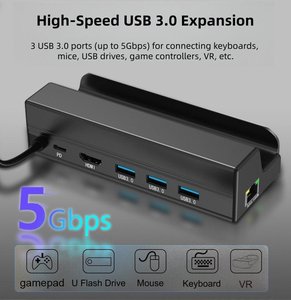 6-in-1 <b>USB</b>-C Hub Docking Station for Steam Deck & Laptop <b>with</b> for 2.0 4K 60Hz PD 100W <b>USB</b> 3.1 Aluminum Alloy-in Stock - Product Image 2