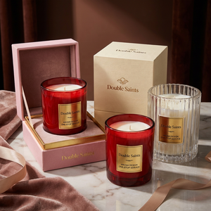 Stoples Lilin Kaca Gradasi Hijau Grosir dengan Papan Nama Logam Emas, Wadah Aromaterapi, untuk Penggunaan di Rumah dan Hadiah - Product Image 1