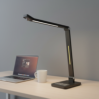Lampe de bureau LED contemporaine simple en ABS, à commande tactile électrique, double gradation, flexible, pour bureau, étude et lecture nocturne