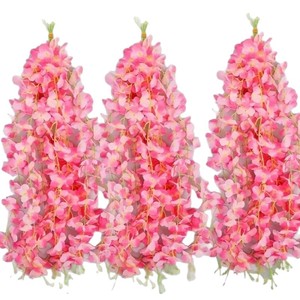 Guirlandes de fleurs artificielles en soie rose glycine pour décorations de plafond de mariage, intérieur, maison et bureau - Product Image 5