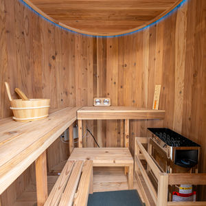 Sauna Moderna para Jardín de 3-4 Personas, Cabina de Vapor de Madera para Exteriores, Estufa Harvia, Techo Acrílico Impermeable, Luz LED de 7 Colores - Product Image 2