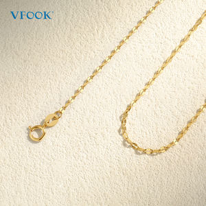 Chaîne de fabrication de bijoux VFOOK vente en gros chaîne moderne en or jaune brillant 9K 10K couleurs personnalisées chaîne de lèvre pour un port quotidien - Product Image 1