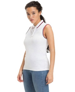 Vente en gros de polos pour femmes Polo sans manches en coton extensible Polos en coton Pima - Product Image 1