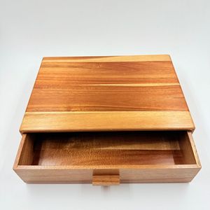 Acacia Wood Storage <b>Box</b> Drawer Style Small Desktop Organizer <b>For</b> Cosmetics And <b>Hair</b> <b>Accessories</b> - Product Image 1