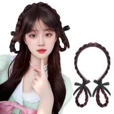 Accesorios de peinado para eventos infantiles Panytail con tres colas de pata tejidas para hija Presentación de baile Accesorio para el cabello Doble - Product Image 1