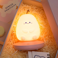 Silicone Touch Control Bedside Slaaplamp Dimbare Lamp USB Oplaadbaar Aangepaste IP Figuur Vormgeving Peer Nachtlamp
