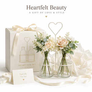 Jarrón de Vidrio Transparente Doble <span class=keywords><strong>con</strong></span> Marco de Corazón Blanco, Contenedor Floral para Floristería, Cafetería, Hotel, Exhibición en Tiendas, Suministro para Exportación - Product Image 6
