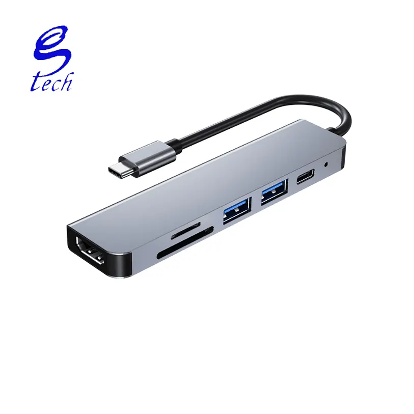 Extension populaire de hub usb type c pour convertisseur d'ordinateur portable 2010N3 adaptateur multifonction station d'accueil 6 en 1 en stock