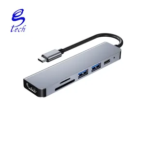 노트북 변환기 2010N3 다기능 어댑터 6 in1 도킹 스테이션 재고 대한 인기있는 USB 허브 유형 C 확장