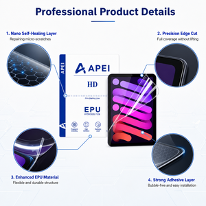 APEI Film protecteur d'écran en hydrogel ultra-fin 235*325mm transparent comme du cristal pour iPad 25 pièces/boîte Matériel EPU Téléphone portable - Product Image 3