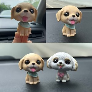 Statue de tête de chien dynamique personnalisée en résine adorable tableau de bord de voiture Golden Retriever décoration chiot cadeau amoureux des animaux de compagnie - Product Image 4
