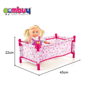 Maison <span class=keywords><strong>de</strong></span> jeu 3 en 1 jouet en plastique rose <span class=keywords><strong>lit</strong></span> chaise bébé <span class=keywords><strong>poupée</strong></span> ensemble - Product Image 4