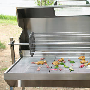 Asador de Acero Inoxidable de Alta Resistencia para Restaurante y Parrilla de Carbón/Gas con Carro y Diseño Plegable - Product Image 5