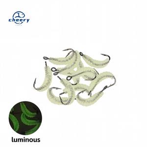 CHEERY Leurre <span class=keywords><strong>de</strong></span> pêche souple pré-rigillé en forme <span class=keywords><strong>de</strong></span> <span class=keywords><strong>ver</strong></span> et <span class=keywords><strong>de</strong></span> larve, avec hameçon simple, appât artificiel souple pour eau douce, matériel <span class=keywords><strong>de</strong></span> pêche en ruisseau - Product Image 1