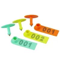 100 Set Berwarna Plastik TPU Ear Tag Domba/Kambing Identification Mark Kartu Laser Nomor Oranye Kuning Hijau Hewan Ear Tag