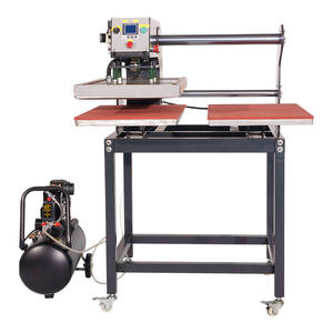 Presse à chaud automatique grand format double station 40x60cm pour t-shirts et casquettes, fonctionne avec un compresseur d'air - Product Image 2