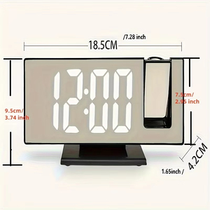 Réveil numérique LED avec affichage de l'heure et de la température Rétroéclairage Snooze Caractéristique Projecteur <span class=keywords><strong>Plafond</strong></span> <span class=keywords><strong>Projection</strong></span> Usage domestique - Product Image 5