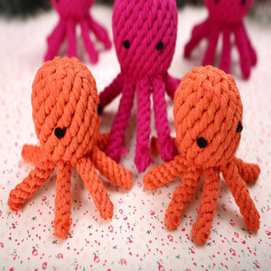 Jouet à mâcher pour animaux de compagnie en corde de coton Octopus 14x8cm Jouet durable pour chien Origine Zhejiang - Product Image 3