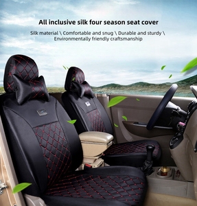 Accesorios de <span class=keywords><strong>Interior</strong></span> de coche Decoración Todo incluido Seda 7 plazas Cojín de asiento de coche Conjunto completo Fundas de asiento de coche deportivo de lujo - Product Image 2