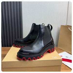 Bottes en cuir décontractées de luxe pour hommes, style western, à lacets, talon rouge, en cuir véritable, collection automne/hiver 2026 - Product Image 4