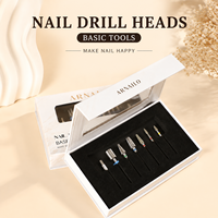 Ensemble professionnel de 7 embouts de ponçage pour ongles en carbure de tungstène 3/32, haute efficacité, pour lime à ongles électrique et manucure
