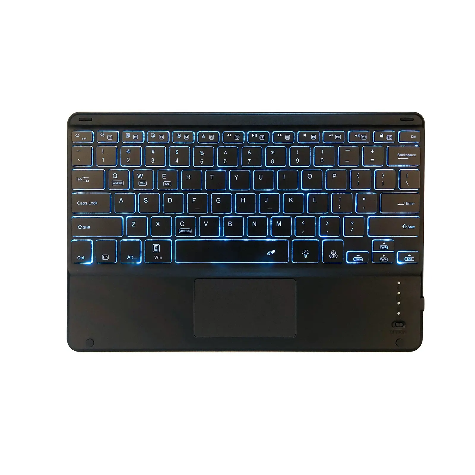 Cho 10 inch máy tính bảng phổ Slim không dây bluetooth Bàn phím Touchpad RGB Backlit bàn phím với xây dựng trong pin có thể sạc lại