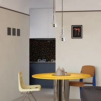 Lustre LED industriel finition chrome poli, cordon en tissu tressé, luminaire pour îlot de cuisine, salle à manger, bar, décoration, luminaire suspendu