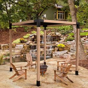 Support de poteau de pergola modulaire <span class=keywords><strong>4x4</strong></span> à monter soi-même, supports de poteaux en bois, ancrage de poteau revêtu - Product Image 6