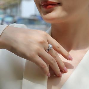 2 CT Flower Design Runder Moissan ite Schmuck ring im Brilliant schliff Trendy 925 Sterling Silber Diamantring Verlobung Ewigkeit sring - Product Image 5