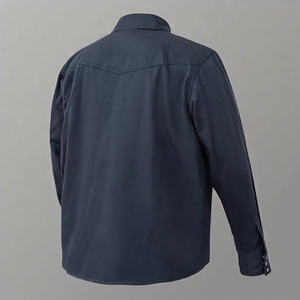 ZUNEZI Anti-Static Work <b>Shirt</b> Regular Fit Factory Workshop Safety Clothing Dark Blue Long Sleeve Heat Resistant 300-500C - Product Image 1
