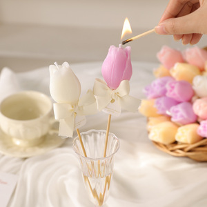 Velas Aromáticas de Bambú con Forma de Tulipán, Lindas Velas con Forma Floral para Recuerdos de Boda y Regalos Únicos - Product Image 2