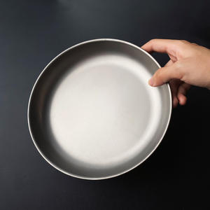 จานไทเทเนียมแท้ ขนาด 19 ซม. 21 ซม. แบบขัดทราย รูปทรงกลม สำหรับย่างเนื้อ ผัก ใช้กลางแจ้ง โรงแรม ร้านกาแฟ ชา - Product Image 4