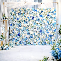 Mur de fleurs artificielles Rose Pivoine Toile de fond en tissu de soie Personnalisable Écologique Installation facile Style Instagram Mariage Commercial