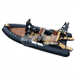 Bote Inflable de Aluminio para Pesca, Color Negro, 580 cm, <span class=keywords><strong>con</strong></span> <span class=keywords><strong>Volante</strong></span>, Bote Neumático Hypalon 580, Superventas - Product Image 1