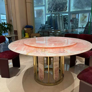 Lussuoso Piano <span class=keywords><strong>Cucina</strong></span> in Onice <span class=keywords><strong>Rosa</strong></span> Naturale Retroilluminato, Top in <span class=keywords><strong>Marmo</strong></span> per Cucine di Ville - Product Image 6