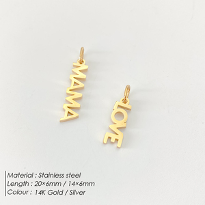 Pendentif Emanco tendance en acier inoxydable plaqué <span class=keywords><strong>or</strong></span> avec breloque MaMa, accessoire délicat pour <span class=keywords><strong>femme</strong></span>, idéal pour la fête des Mères - Product Image 4