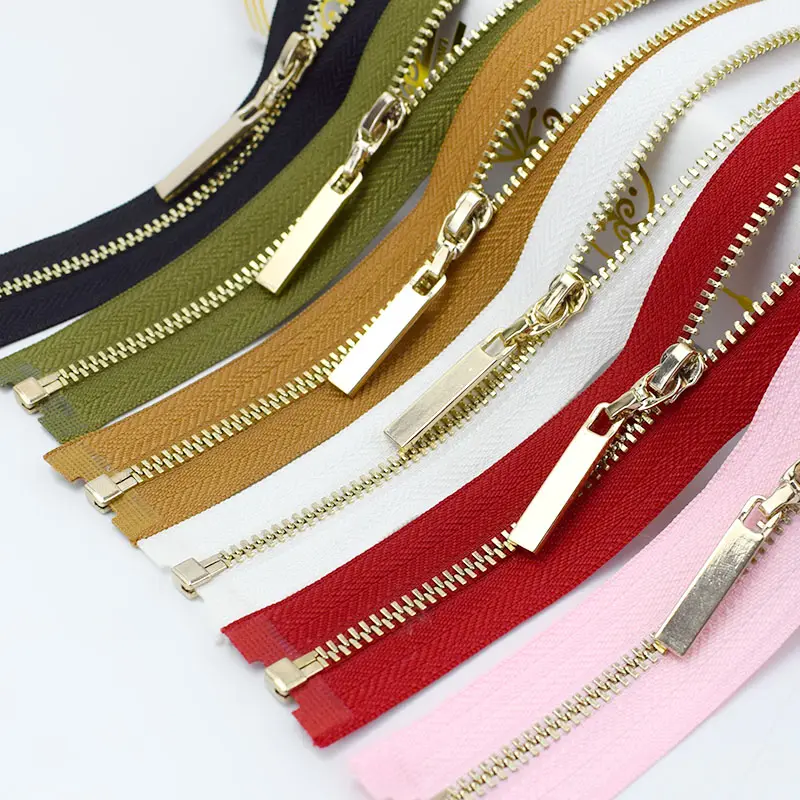 Deepeel AP391 3# 40/50/60/70cm Garment Accessories Metal Zip For Clothing Coat Bag Sewing Multi-color Open-End Metal Zipper