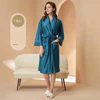 Bata de Baño de Verano para Mujer, Cómoda y Agradable al Tacto, Diseño Delgado y Fresco con Logotipo Personalizado, Mangas de Estilo Simple, Ropa de Dormir para Regalo