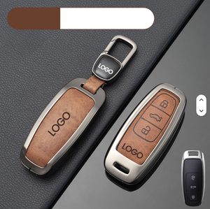 Vente en gros de cuir métallique en alliage de Zinc pour <span class=keywords><strong>audi</strong></span> A6 A6L A7 housse de clé pour clés de voiture <span class=keywords><strong>coque</strong></span> de protection pour porte-clés - Product Image 1