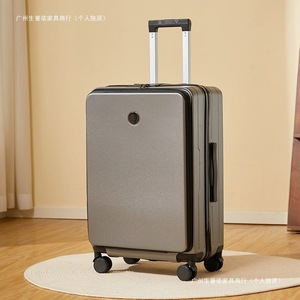 Front Opening Carry On <b>Suitcase</b> 20 <b>Inch</b> Lightweight Swivel Wheels Side Sliding Cover Unisex Travel Luggage - Product Image 4