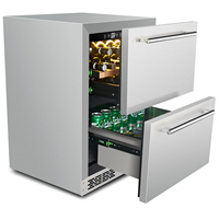 Réfrigérateur à boissons NUELEAD en acier inoxydable avec 2 tiroirs Sub Zero