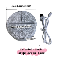 Offre Spéciale acrylique LED tactile couleur télécommande 16 couleurs RGB support de lampe affichage acrylique 3D veilleuse Base