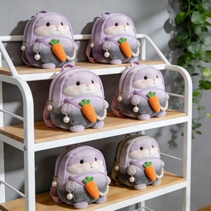 Peluche Coniglio Viola Sfumato di Tendenza per Macchine Artiglio, Giocattoli Imbottiti a Forma di Coniglio con Decorazione a Carota per Premi e Gadget per Feste - Product Image 1