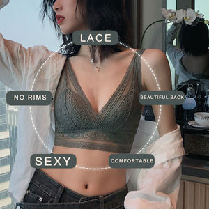 Soutien-gorge sans armature pour femmes, section fine, <span class=keywords><strong>gros</strong></span> seins, effet amincissant, anti-affaissement, soutien-gorge sexy à dos nu, beauté <span class=keywords><strong>française</strong></span> - Product Image 3