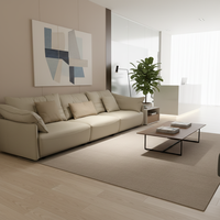 Günstiges Hellgraues Kunstleder-Ecksofa-Set Modernes Design Umweltfreundlich Langlebiger Schwamm für Wohnzimmer Schule Werkstatt
