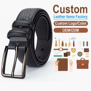 Cinturón de Cuero Genuino de Primera Calidad para Hombre, Estilo Británico, Casual de Negocios, con Hebilla de Pin en Relieve - Product Image 1