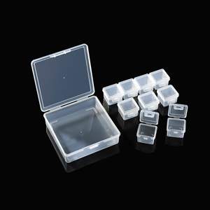 Caja de almacenamiento de joyas portátil transparente, organizador de escritorio de plástico PP con 9 compartimentos para artículos pequeños, estuche de almacenamiento de accesorios - Product Image 4