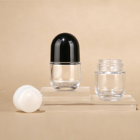 Bouteilles en verre pour cosmétiques de grande taille avec logo personnalisé, couleur personnalisée, 50 ml, avec bouchons à vis noirs, bille roulante en plastique
